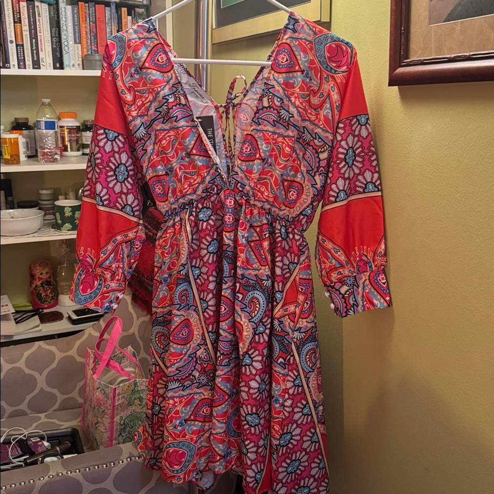 Tracies Vibrant Red Paisley Women's Dress
